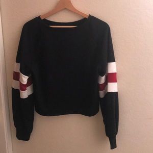cropped color block sweatshirt
